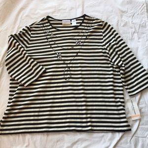 Alfred Dunner 2X Embellished 3/4 Sleeve NWT